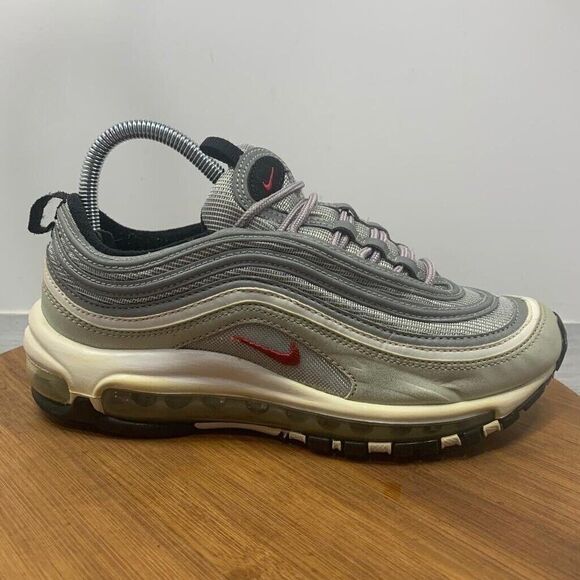 Women's Size 7.5 Nike Air Max 97 OG QS Silver Bullet Metallic Silver 885691-001 - Picture 1 of 16